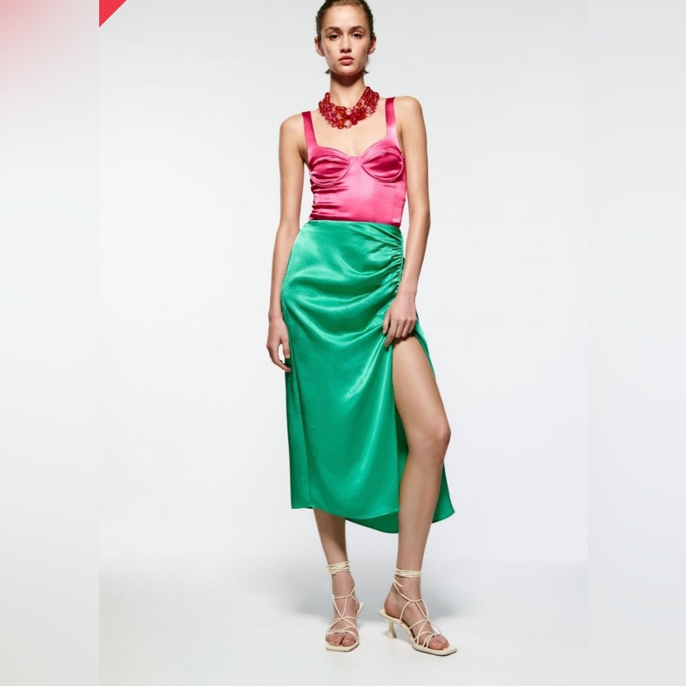 Zara Satin effect skirt